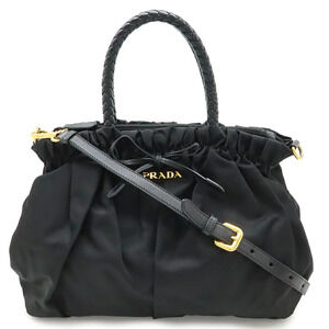 Prada Ribbon Handbag Shoulder NERO Black